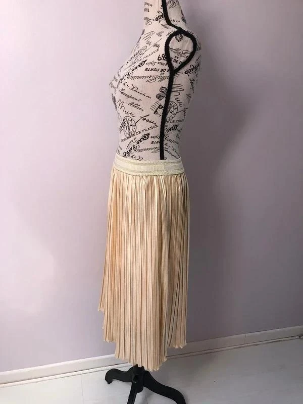 💛 Gold pleated skirt – Majolica – Size S – Very good condition – photo 3